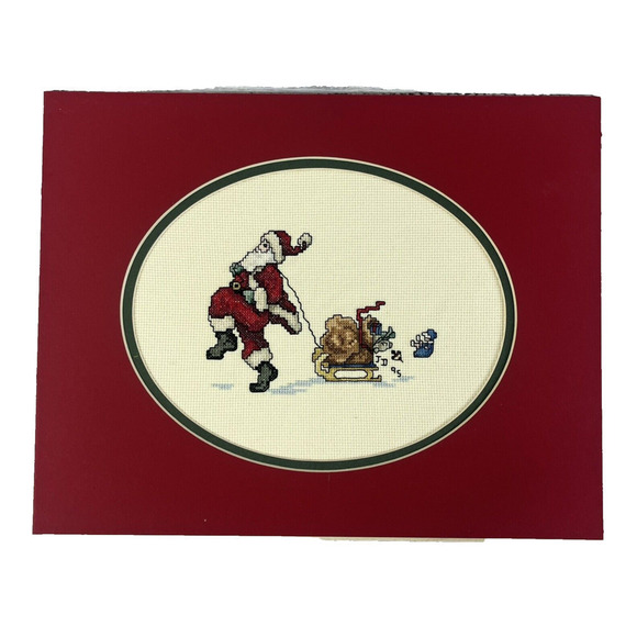 Vintage Christmas Santa Claus & Sleigh w/ Toys 1995 14" x 11" Holiday - Picture 1 of 12